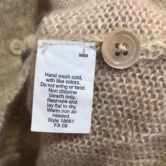 J Crew Mohair Wool Blend Cardigan Size M Collegiate 3 stripe - Picture 5 of 6